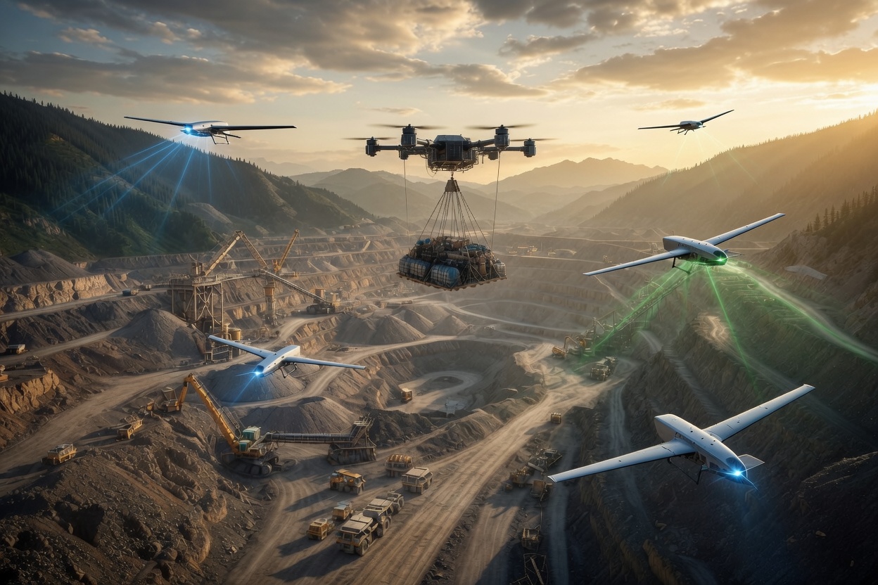 Unmanned aircraft systems over a worksite